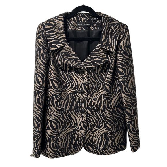 Dana Buchman Jacquard Black Jacket - Picture 1 of 9